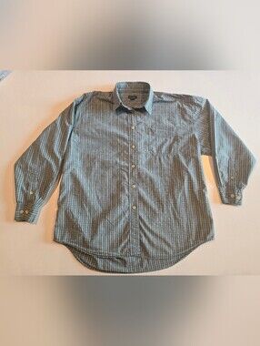 Buckle Men's Green and White Checked Button-Down Shirt